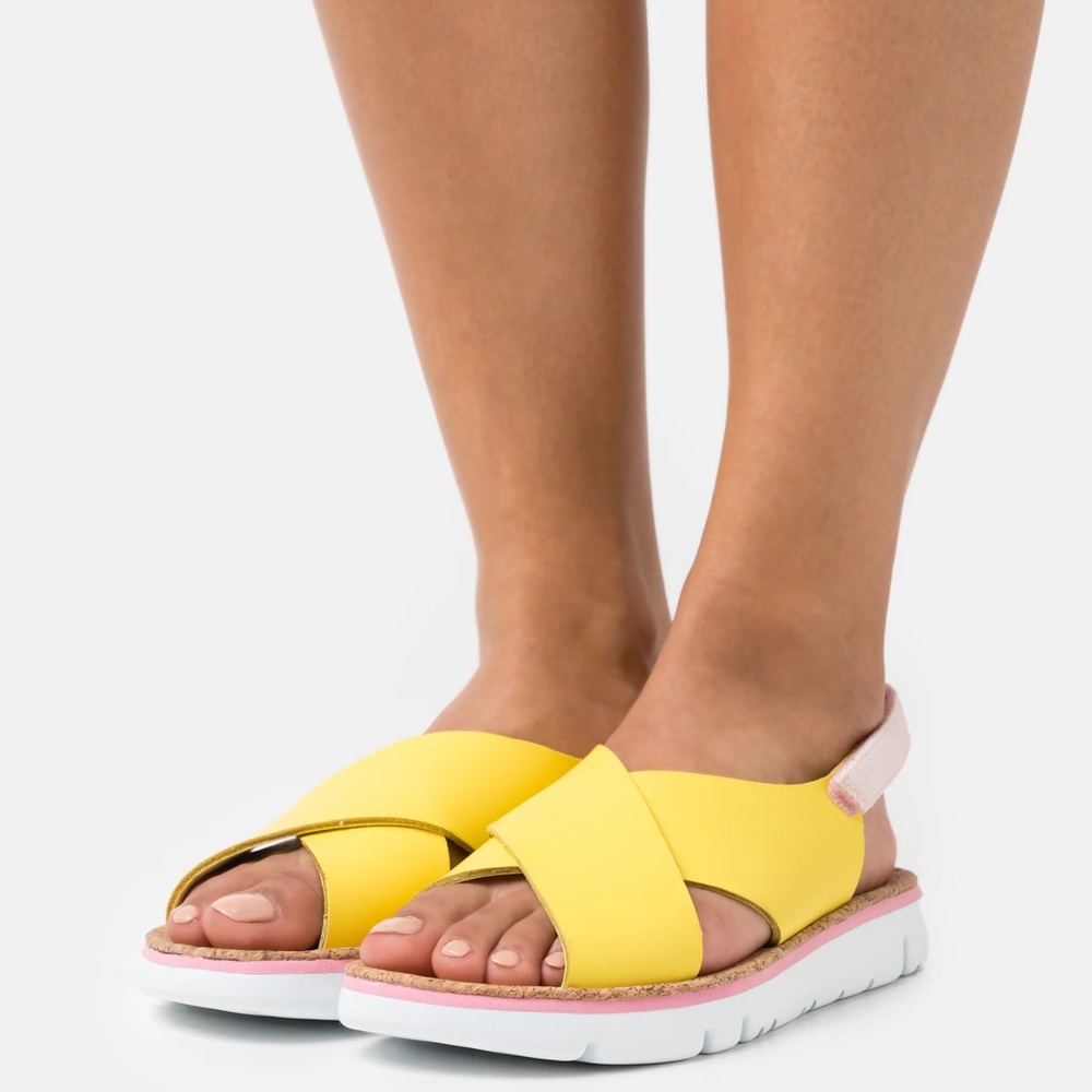 Campers Oruga Yellow & Pink Sandals - Size 39